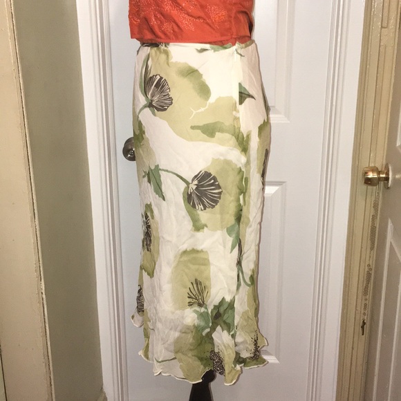 🍂🍁 Fall VTG H&M Floral Chiffon Slip Skirt Sz 4 - Picture 2 of 8